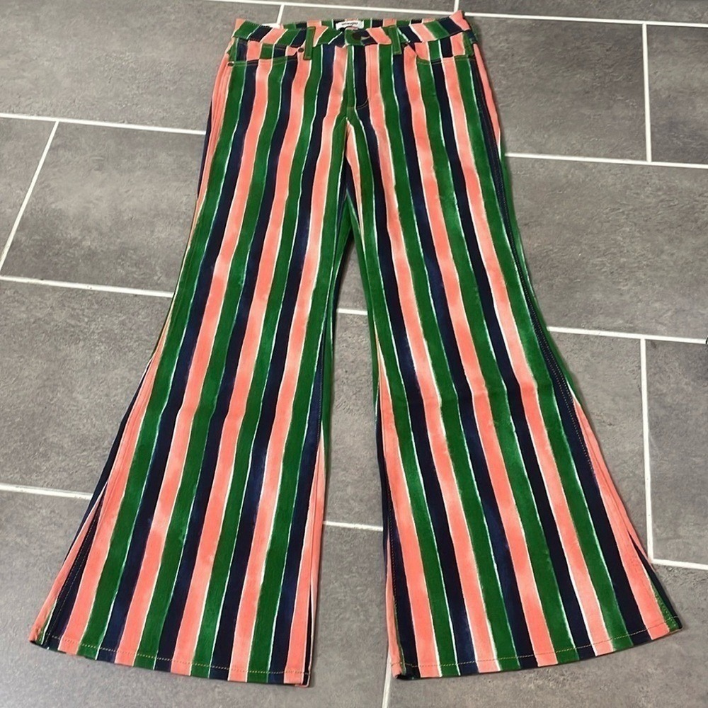 Wrangler Stripe Wanderer 622 Mid-Rise Flare Jeans size 28X32 - Picture 3 of 15